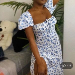 Puff Sleeve Peasant Dress